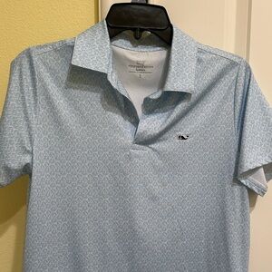 Vineyard Vines Light Blue Patterned Polo Shirt